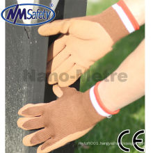 NMSAFETY 10 gauge brown foam latex glove